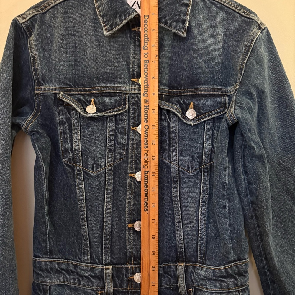 Zara Dark Blue Denim long Romper Women’s Sz XS, may fit S, like new - Picture 8 of 12